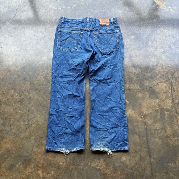 Vintage 90s Levis 517 Flare‎ Boot cut Blue Jeans - Picture 4 of 5